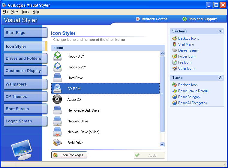Auslogics Visual Styler Screenshot